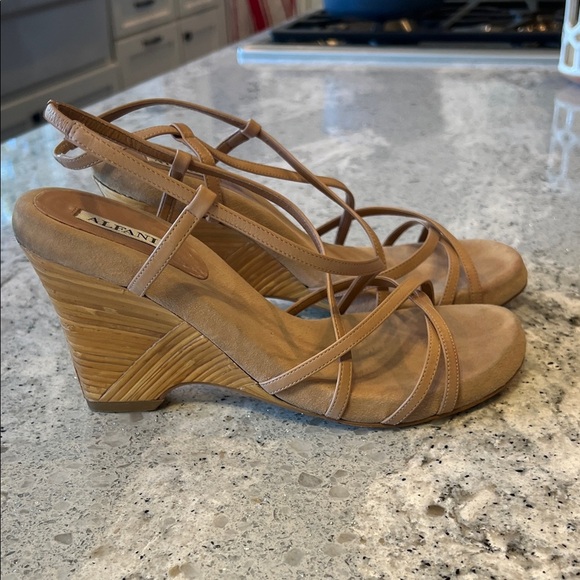Alfani Brown Strappy Wedge Sandals - Picture 1 of 9
